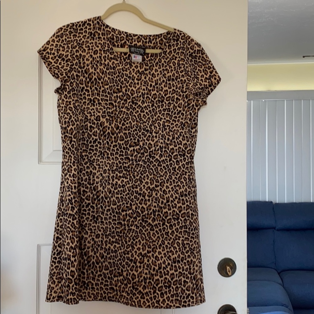 A line animal print dress
